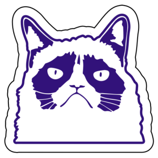 Grumpy Cat Sticker (Purple)
